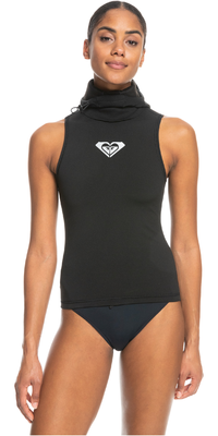 2024 Roxy Swell Series Chaleco De Traje De Neopreno Con Capucha De 2mm Para Mujer Erjw003002 - Negro Verdadero